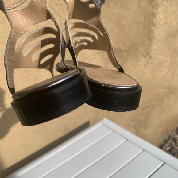 Perla Formentini gladiator metallic silver leather sandals 7.5 (European 38) - Picture 10 of 15